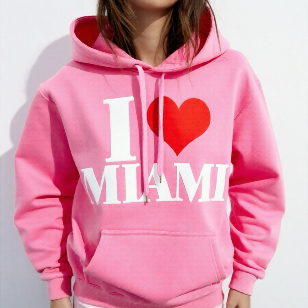 Pink 'I Love Miami' Kids Hoodie